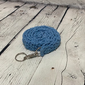 Blue Crochet Lanyard, Crochet Lanyard, Handmade Cotton Lanyard, Gift for Her, Teacher Gift, ID Holder, Keys, Crochet Key Holder Country Blue