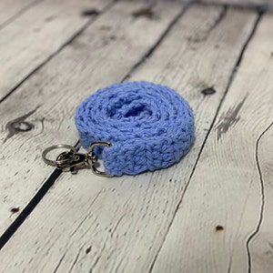 Blue Crochet Lanyard, Crochet Lanyard, Handmade Cotton Lanyard, Gift for Her, Teacher Gift, ID Holder, Keys, Crochet Key Holder Light Blue