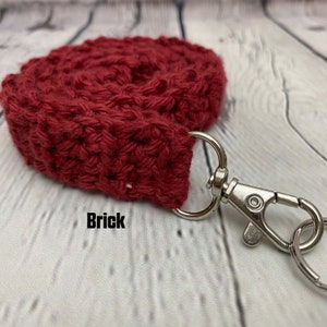 Red Crocheted Lanyard, Handmade Cotton Lanyard, Teacher Gifts, Gifts Under 10, ID Holder, Key Holder, Crocheted Key Holder image 4