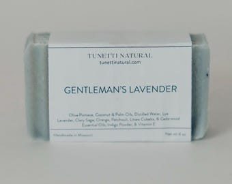 Gentleman's Lavender Bar Soap: All Natural, Handmade
