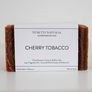 Cherry Tobacco Soap - Natural Soap, Handmade Soap, Homemade Soap, Handcrafted Soap
