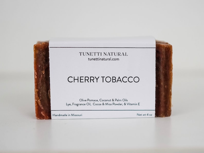 Cherry Tobacco Soap Natural Soap, Handmade Soap, Homemade Soap, Handcrafted Soap image 1