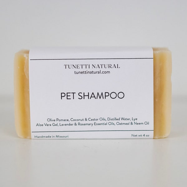 Barre de shampooing pour animaux de compagnie - Savon entièrement naturel, savon fait main, savon fait maison, savon artisanal