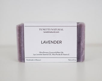 All Natural Lavender Soap - Handmade 4oz Bar