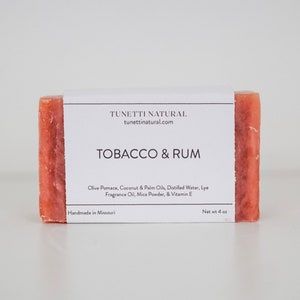 Tobacco & Rum Soap -  Natural Soap, Handmade Soap, Homemade Soap, Handcrafted Soap