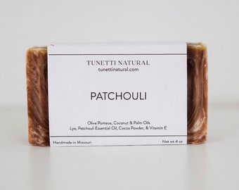 Patchouli Bar Soap -  All Natural Soap, Handmade Soap, Homemade Soap, Handcrafted Soap