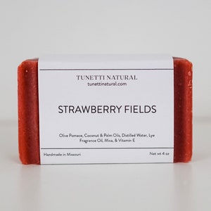 Strawberry Fields Soap -  Natural Soap, Handmade Soap, Homemade Soap, Handcrafted Soap
