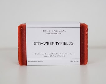 Strawberry Fields Soap -  Natural Soap, Handmade Soap, Homemade Soap, Handcrafted Soap