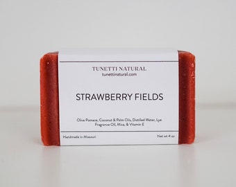 Strawberry Fields Soap -  Natural Soap, Handmade Soap, Homemade Soap, Handcrafted Soap