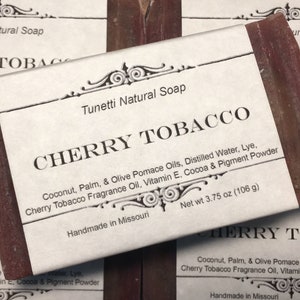 Cherry Tobacco Soap Natural Soap, Handmade Soap, Homemade Soap, Handcrafted Soap image 4