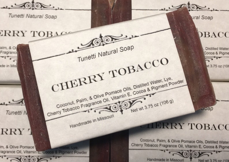 Cherry Tobacco Soap Natural Soap, Handmade Soap, Homemade Soap, Handcrafted Soap image 4