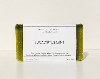 Eucalyptus Mint Bar Soap: All Natural, Handmade