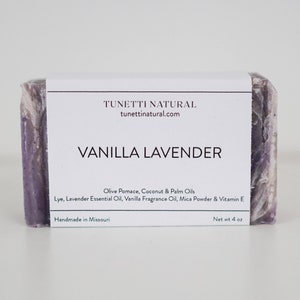 Vanilla Lavender Soap -  All Natural Soap, Handmade Soap, Homemade Soap, Handcrafted Soap
