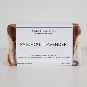 Patchouli Lavender Soap -  All Natural Soap, Handmade Soap, Homemade Soap, Handcrafted Soap