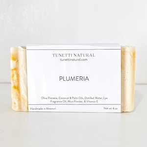 Plumeria Bar Soap: Tropical Scent, Handmade Natural Soap
