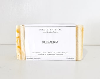 Plumeria Bar Soap -  Natural Soap, Handmade Soap, Homemade Soap, Handcrafted Soap