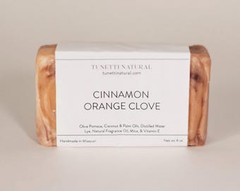 Cinnamon Orange Clove Bar Soap - Handmade Natural Scent