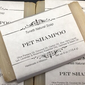 Pet Shampoo Bar All Natural Soap, Handmade Soap, Homemade Soap, Handcrafted Soap image 3