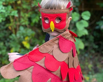 Adult Red Robin Costume, Kids Robin Bird Costume, Kids Robin Red Breast Wings, Nativity Robin Costume, Available Sizes S_XL