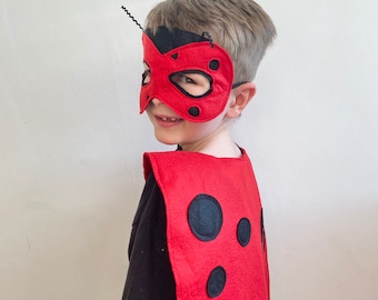 Kids Ladybird Costume, Adult Ladybug Costume, World Book Day Ladybird Dress Up, Available on Sizes Child-Adult S-XL