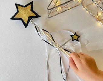 Gold Star Ribbon Wand: Fairy Princess Party Favor