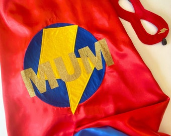 Personalized Super Mum Satin Cape: Mother's Day Costume