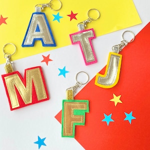 Vegan Leather Initial Keychain: Personalized Alphabet Keyring