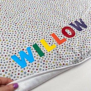 Personalized Rainbow Name Baby Blanket: Soft Fleece Play Mat