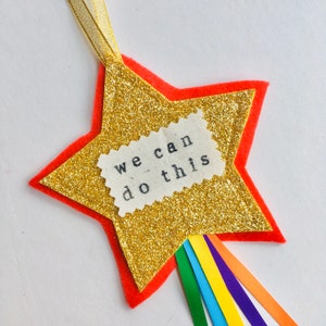 Motivational Star Hanging, Shine Bright, Reach for the Stars, Dream Big, Sparkle Star, I am Enough, Self Awareness Star ANY WORDING / COLOUR image 4