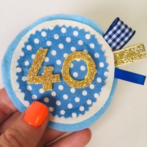 Custom Milestone Birthday Badge: Sparkly Number Pin