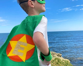Felt Superhero Cape: Personalized Initial, Kids Costume