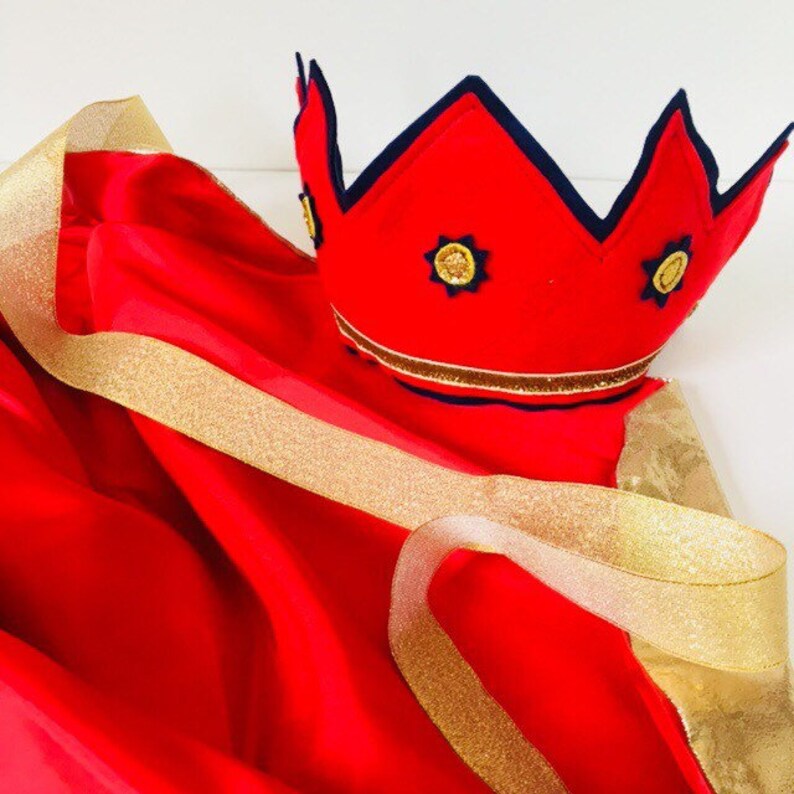 Three Wise Men Costume Kids Nativity Costume Christmas Wise Man Costume Felt Crown /& Lined Cloak ANY SIZE COLOUR Kids Prince Costume