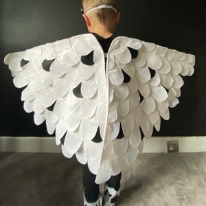 Snowy Owl Costume Wings: Felt Bird Wings - Kids & Adult Sizes
