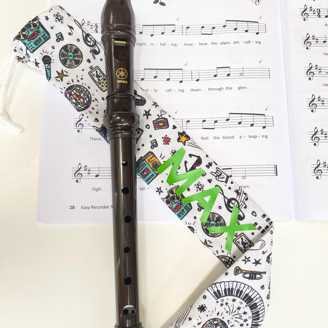 Recorder Bag Patterns Personalized Fabric Recorder Case: Custom Name, Drawstring Bag - Etsy