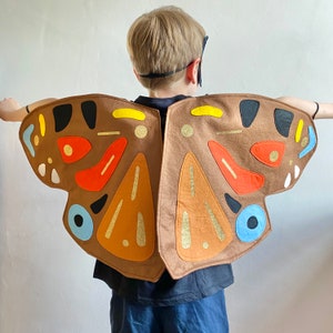 Kids Butterfly Costume, Adult Butterfly Wings, Red Admiral Butterfly Wings, Felt Monarch Butterfly Wings, Available Sizes Child-Adult S-XL