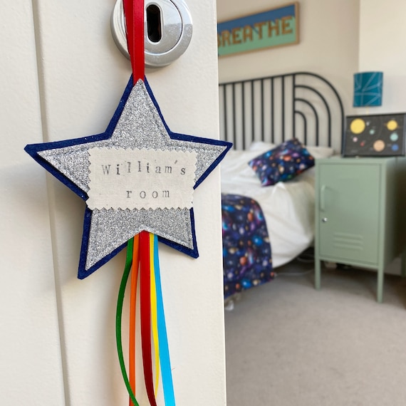 Bedroom Door Hanging, Personalised Bedroom Door Name Plate, Nursery Door Name, Kids Bedroom Door Name, Office Door Sign ANY WORDING / COLOUR