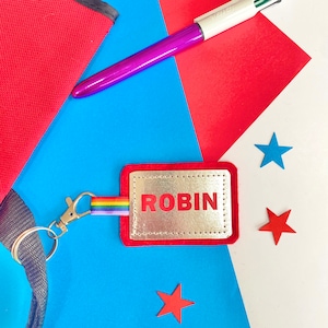Sustainable Bag Tag, Personalised Vegan Leather Keyring