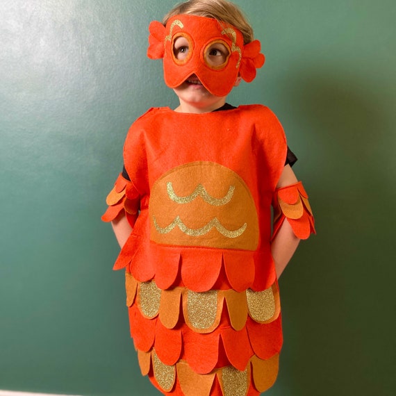 Goldfish Costume, Kids Halloween Fish Costume, Adult Fish Outfit. Sizes  S-XL 