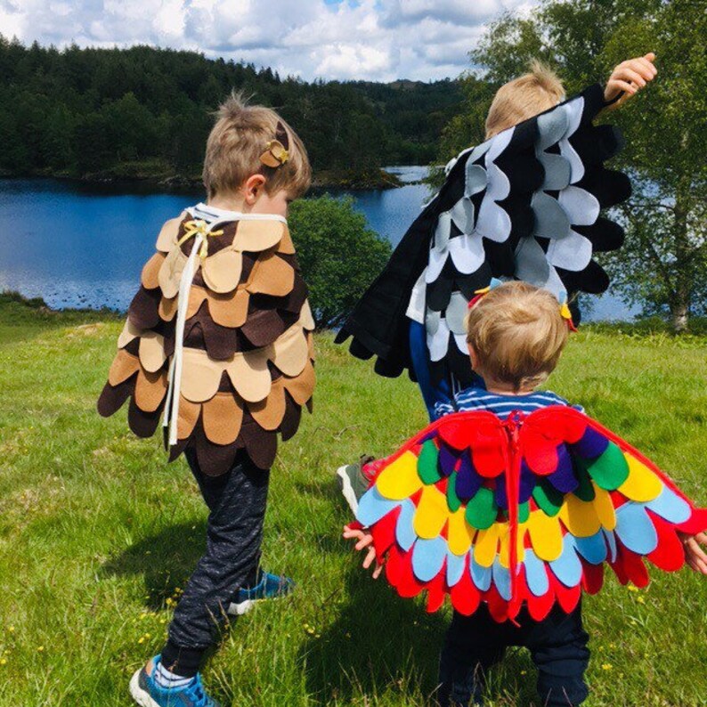 Adult Bird Feather Costume Kids Brown Owl Wings Partridge in Etsy