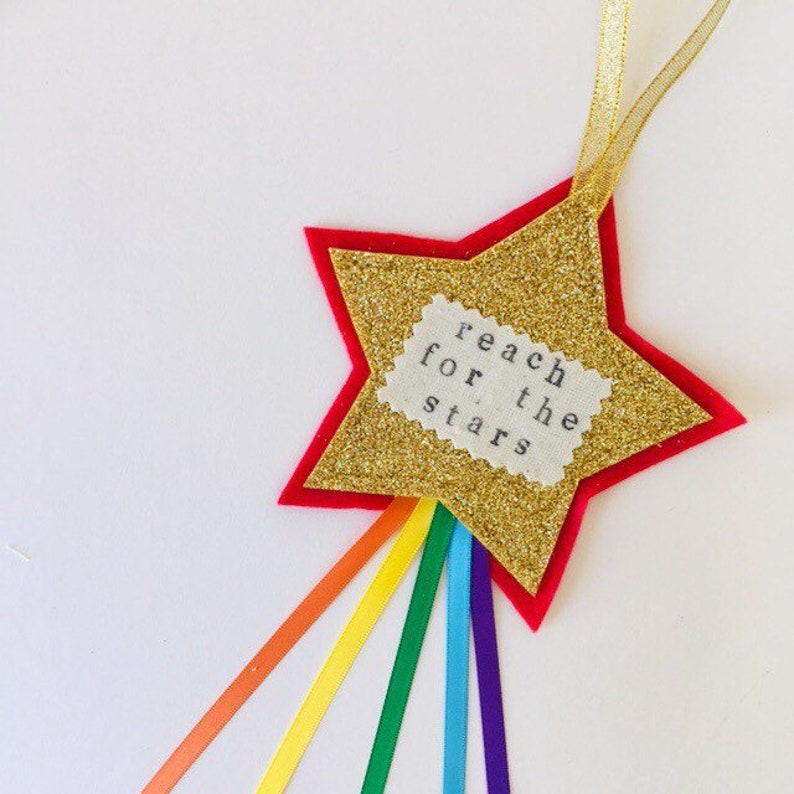 Motivational Star Hanging, Shine Bright, Reach for the Stars, Dream Big, Sparkle Star, I am Enough, Self Awareness Star ANY WORDING / COLOUR image 10