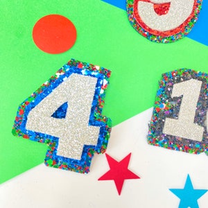 Glitter Birthday Number Badge Pin: Triple Layer, Any Age