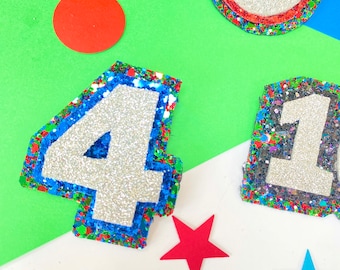 Glitter Birthday Number Badge Pin: Triple Layer, Any Age