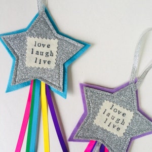 Motivational Star Hanging, Shine Bright, Reach for the Stars, Dream Big, Sparkle Star, I am Enough, Self Awareness Star ANY WORDING / COLOUR image 9