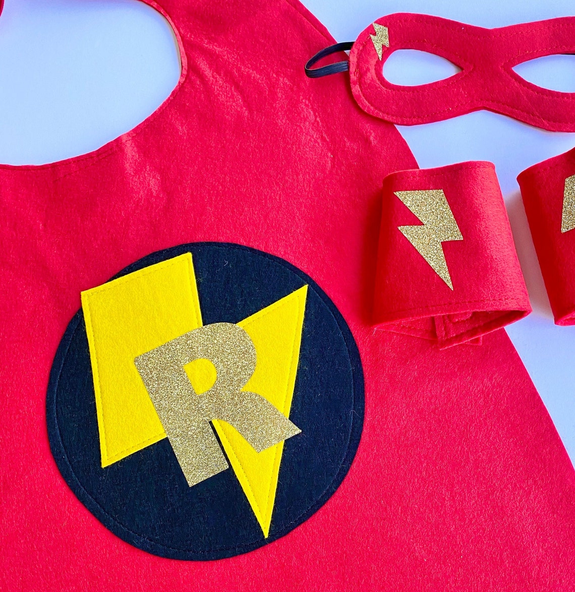 Adult Felt Superhero Flash Cape With Letter Adult Superhero Etsy UK