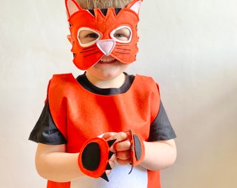 Kids Tiger Costume, Adult Tiger Dress Up, World Book Day Tiger Outfit, Available on Sizes Child-Adult S-XL