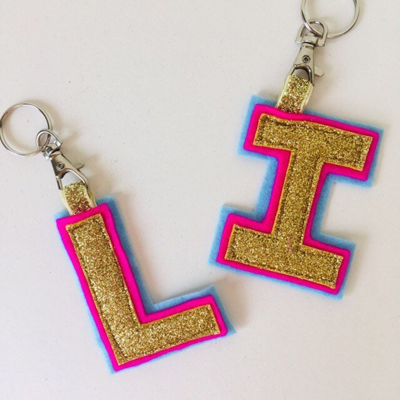 Letter Keyring Alphabet Keychain Initial Keyring Letter Etsy