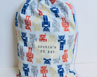 Adult Swim Bag, Custom Kit Bag, Kids Peg Bag, Custom Dance Bag, School Peg Bag, Name PE Bag, Kids Laundry Bag, P E Bag. Choose fabric+ words