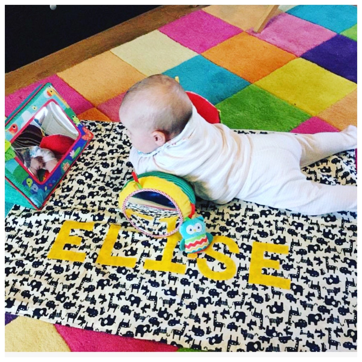 Personalised Play Mat Newborn Name Blanket Custom Play Mat Etsy