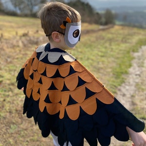 Felt Owl Costume Wings & Mask: Kids Halloween Bird Outfit