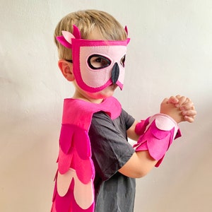 Felt Flamingo Costume: Cape, Mask & Cuffs - World Book Day